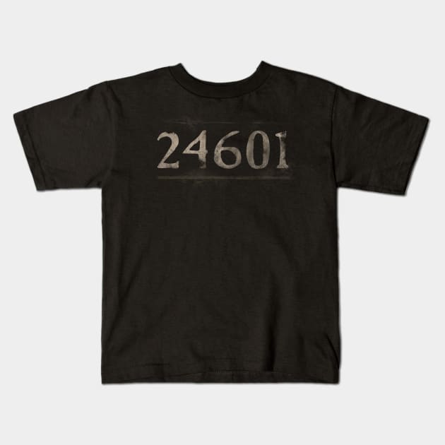 Prisoner 24601 Les Miserables Kids T-Shirt by SheridanJ